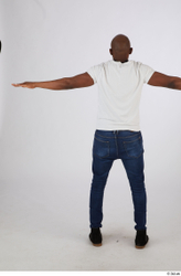 Whole Body Man T poses Black Casual Slim Standing Street photo references